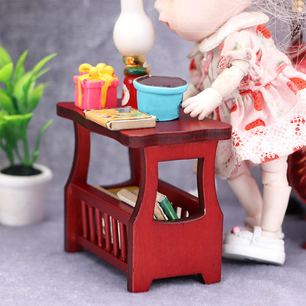 Dollhouse Coffee Table Furniture DIY Decoration Photography Props Model Toys 1/12 for Bedroom Living Room Girls
