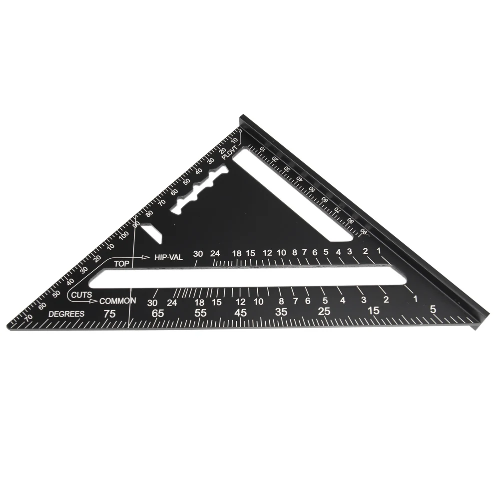 layout de medição com 7 tamanhos quadrados