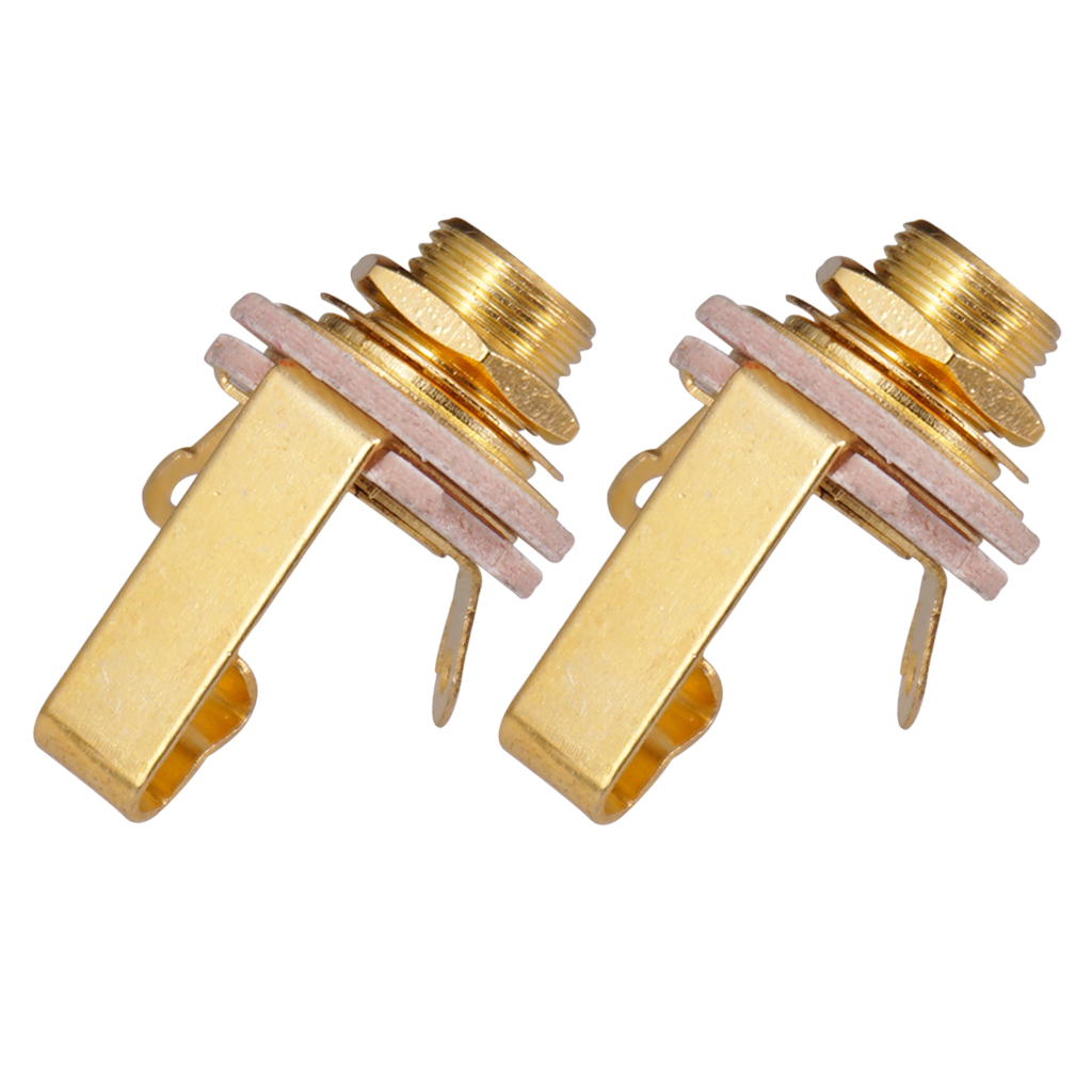 6.35mm Jack Output Socket Plug Mono for Electric Guitar Bass Accs Set of 2