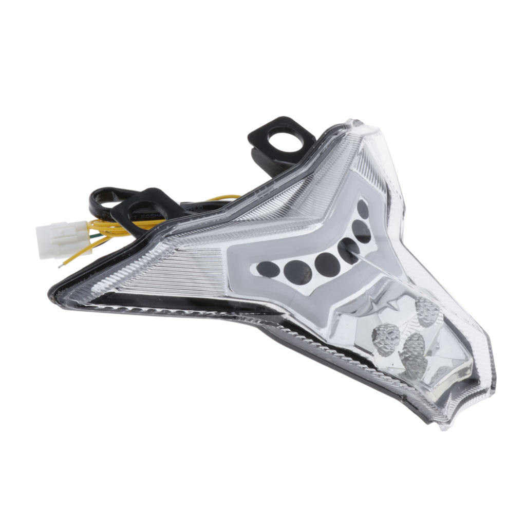 Motorcycle LED Tail Lights Brake Turn Signal Lamp for Kawasaki Ninja 250 400 ZX-10R ZX-10RR Z1000 - Clear