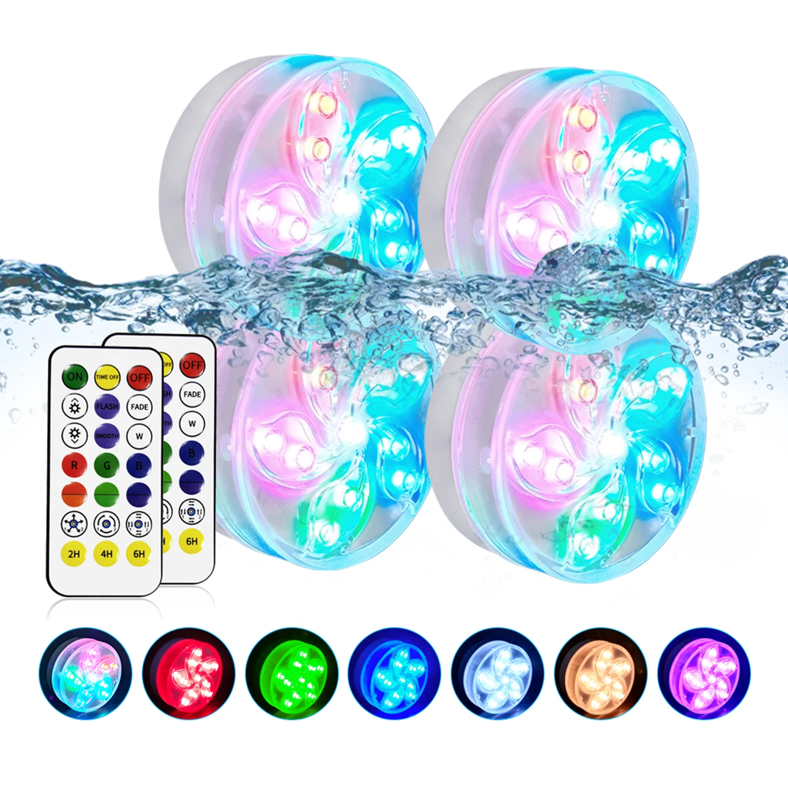 RGB Underwater Light 11 LED Remote Controlled IP68 Decoration Submersible Light for Fish Tank Lawn Outdoor Indoor Vase