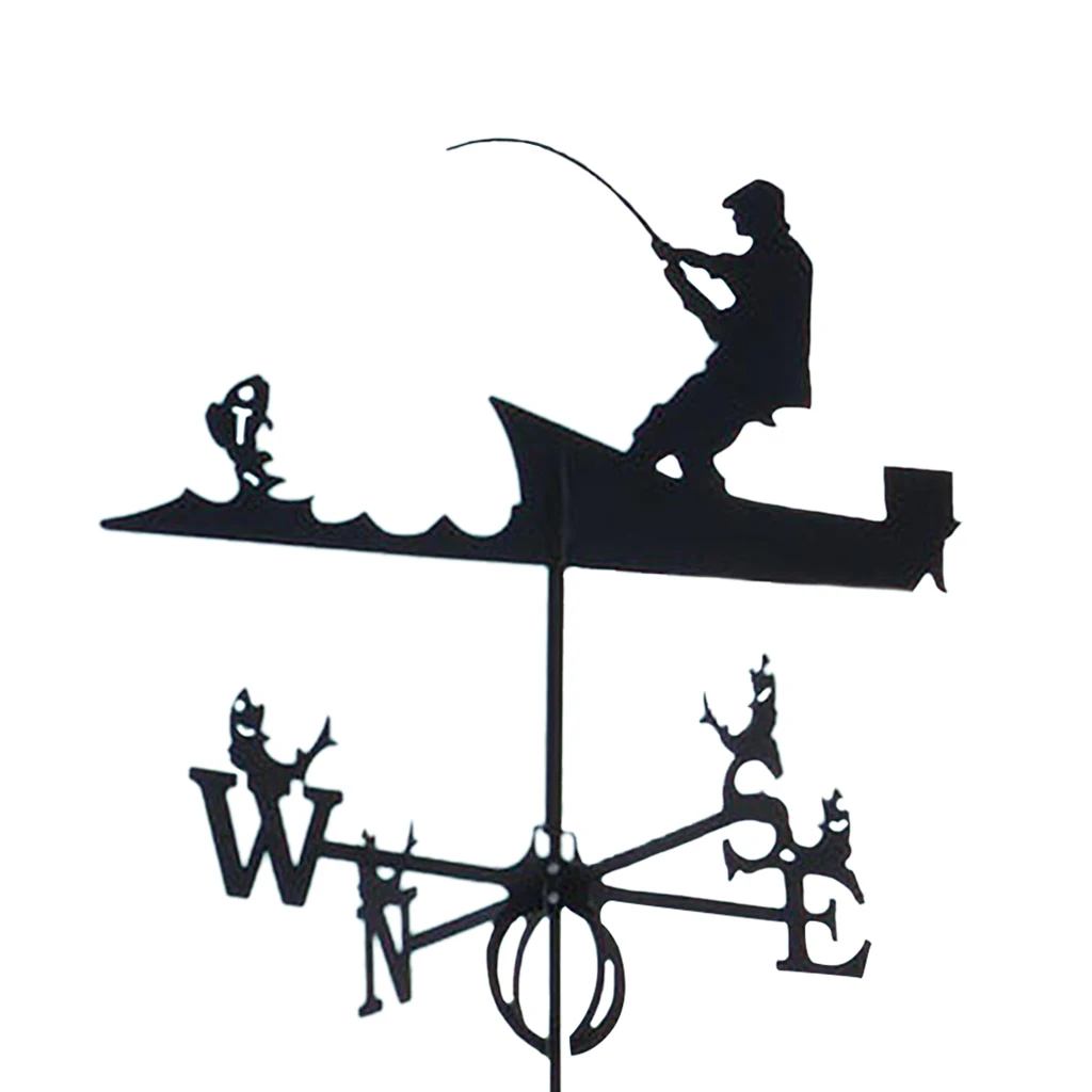 Stainless Steel Weathervane Weather Vane Garden Farm Barn Black 20`` Tall