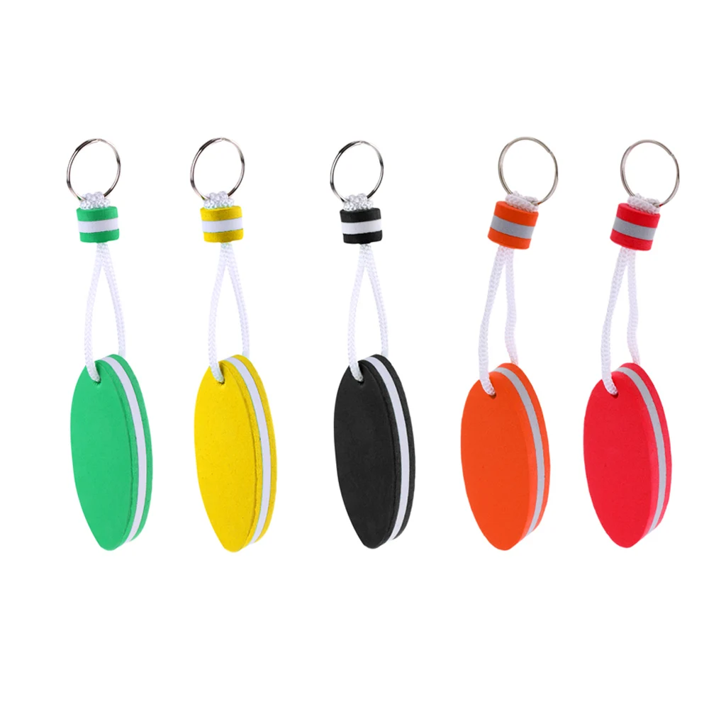 Set Of 5pcs Oval EVA Foam Floating Key Ring Keychain Safety Key Holder