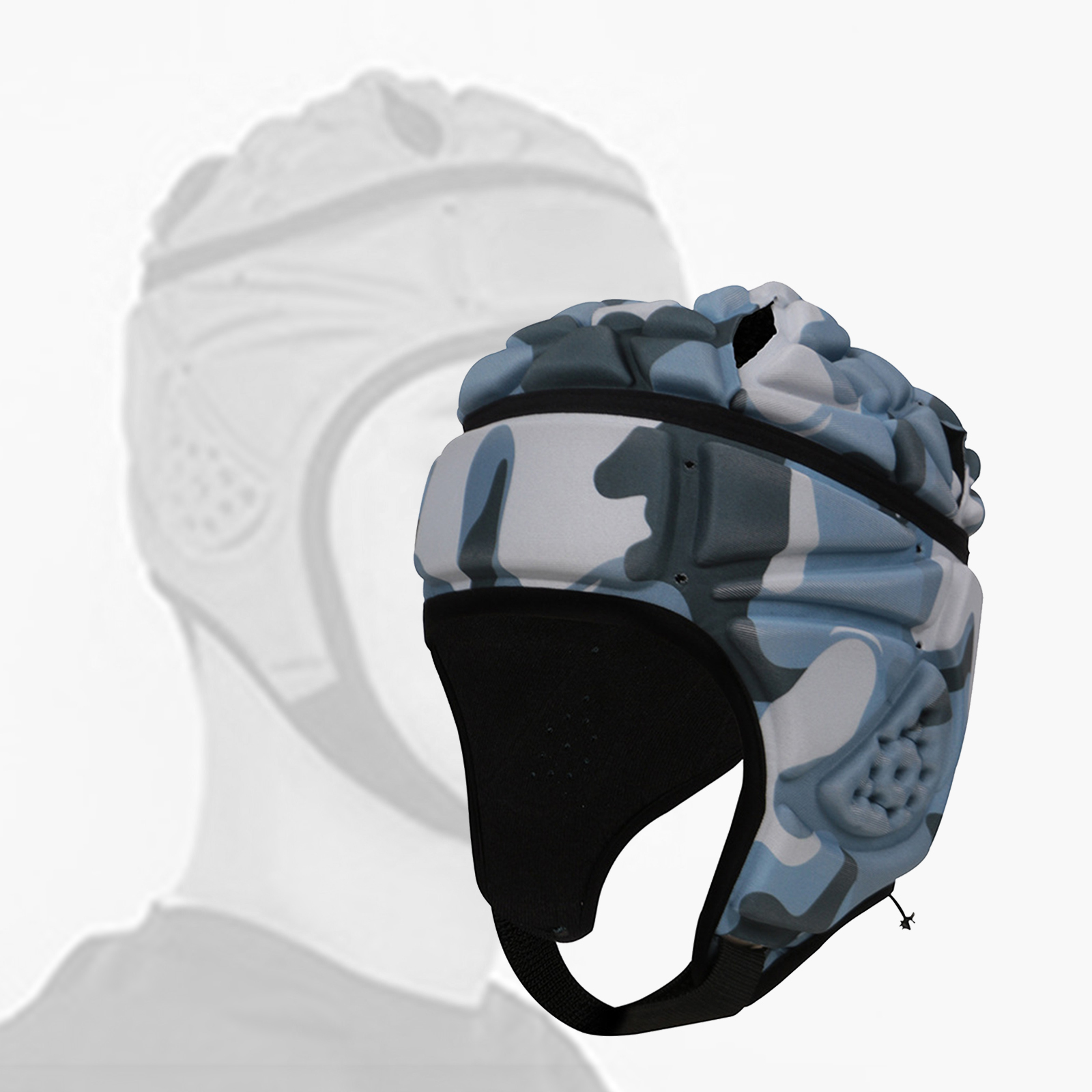 Adjustable Rugby Helmet EVA Padded Headgear Football Goalkeeper Soft Head Protective Helmet Protector for Unisex Youth Adults