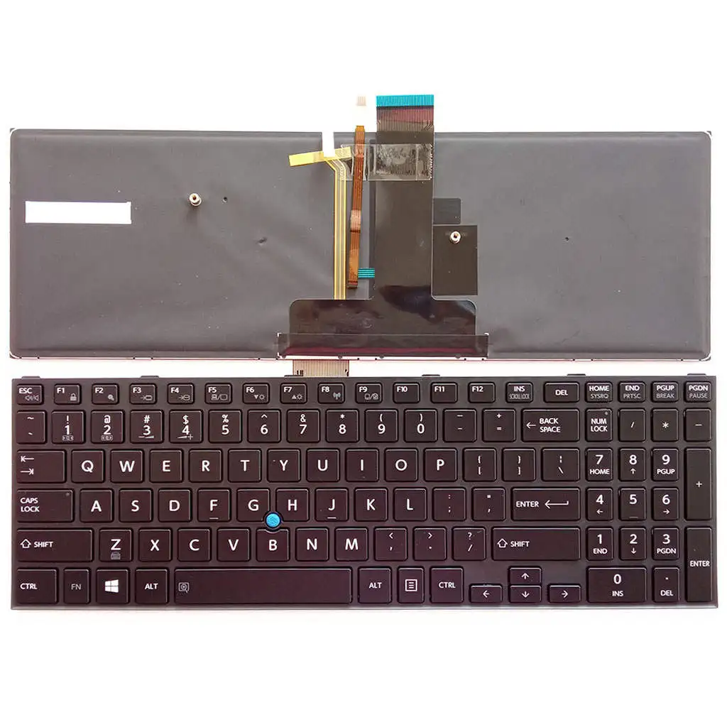 US Backlit Keyboard Replace Parts English Layout Laptop US Backlit Keyboard for Toshiba Satellite Pro R50-C Tecra A50-C Z50-C