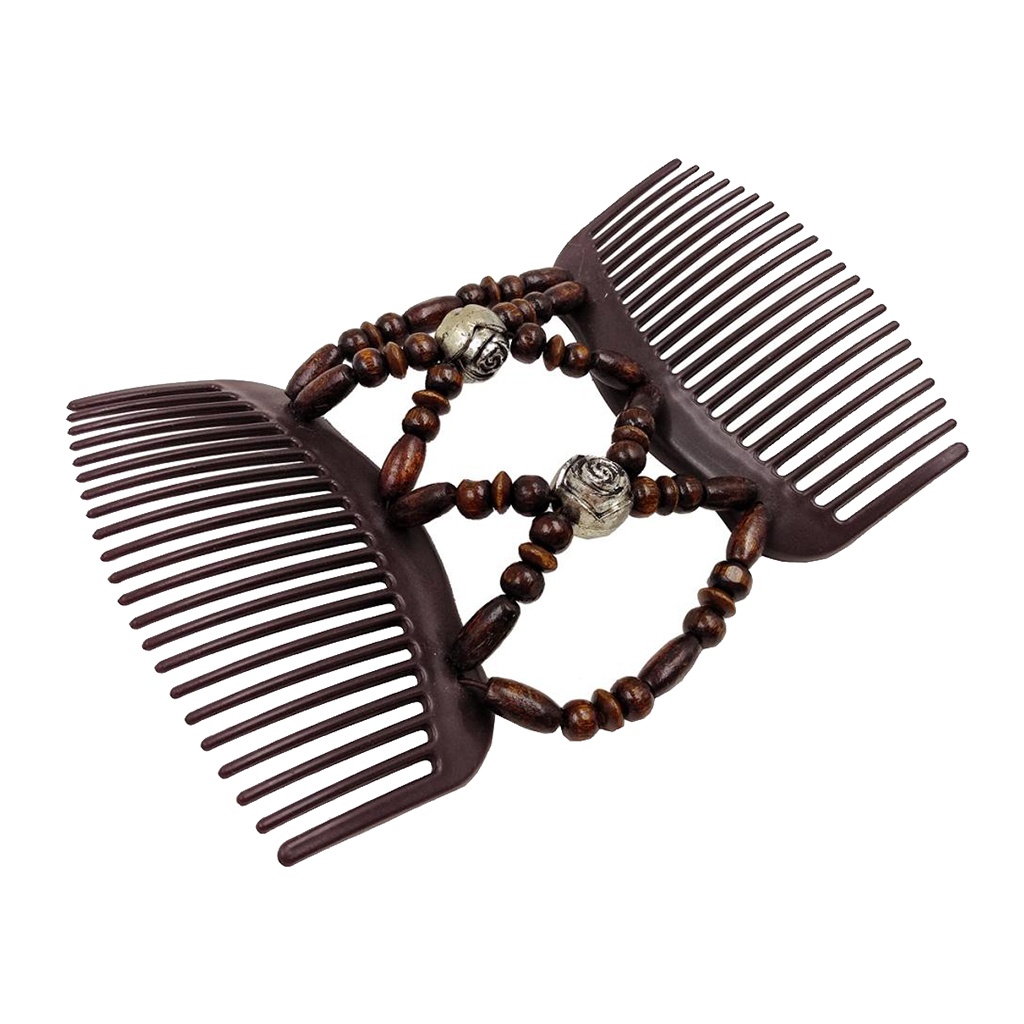 Beaded Double Magic Hair Comb Clips Hair Clip Elastic Comb Comb Side Comb Hair