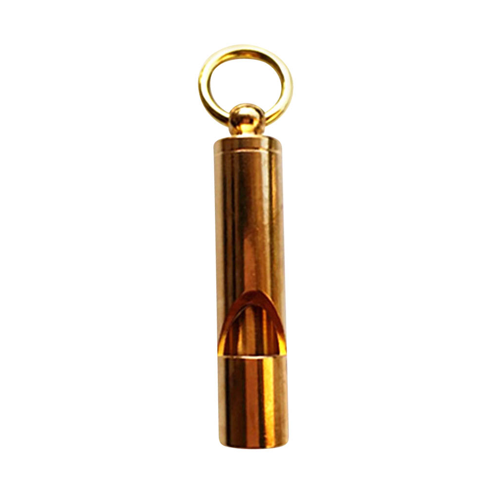 Solid Brass Whistle Emergency Whistle with Keyring for Camping Hiking Diving