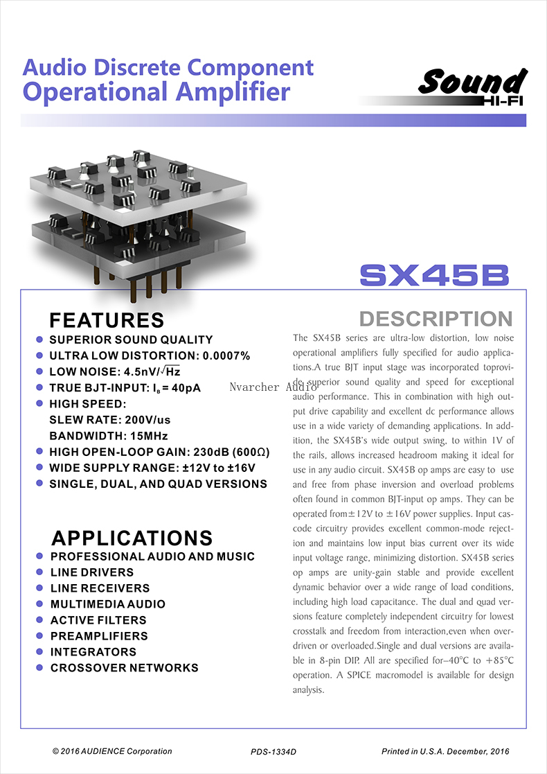 Nvarcher SX45B Doppel Op Amp Chip Ersetzen NE5532 Audio Diskrete Komponente Betriebs Verstärker HiFi PUBLIKUM Vorverstärker – Detail 4