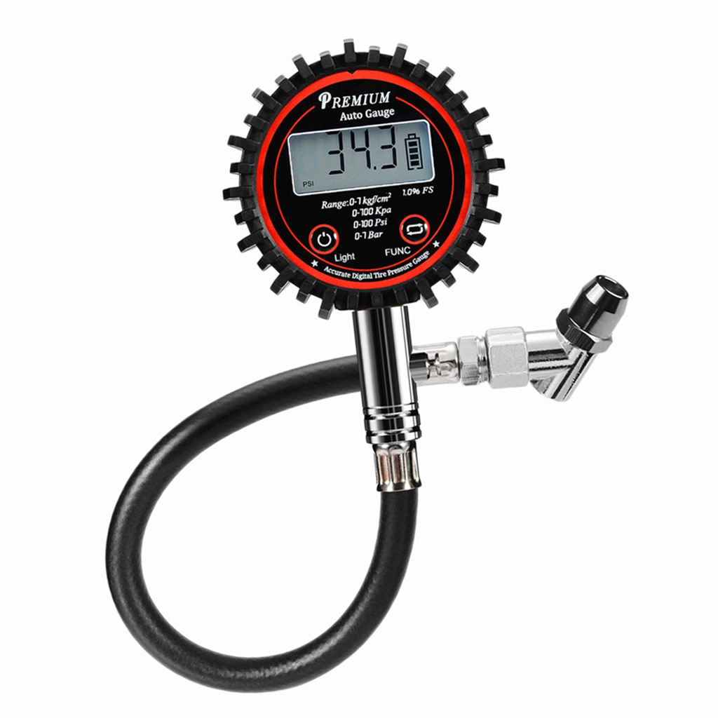 High Accuracy 100 PSI LCD Digital Tire Air Pressure Guage for Car Bike