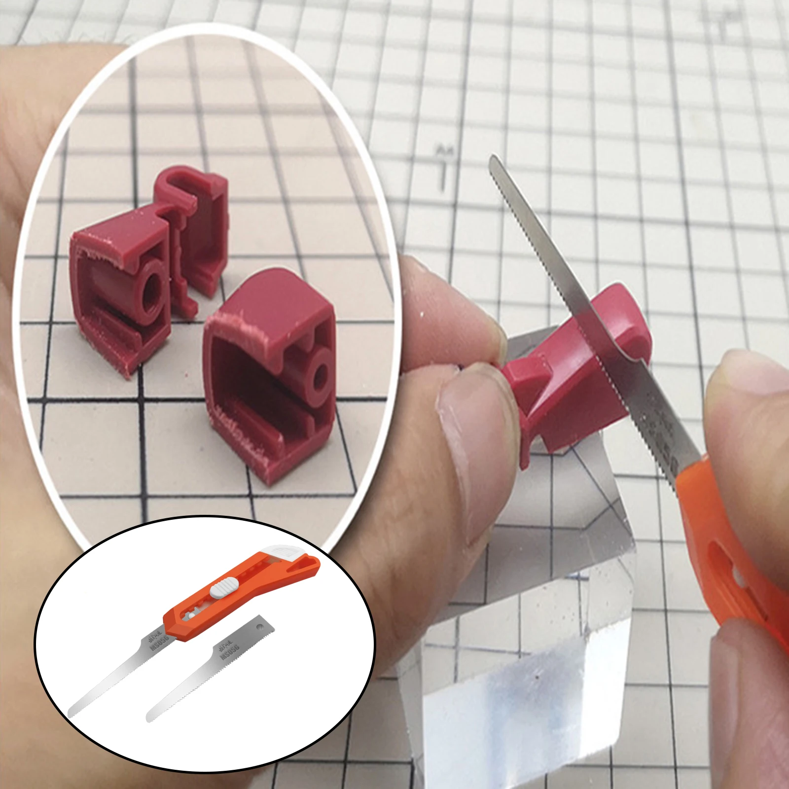 Multifunction Hobby Model Mini Hand Saw Knife Blades Cutter Kit 2 in 1 DIY Craft Model Hand Saw Hacksaw