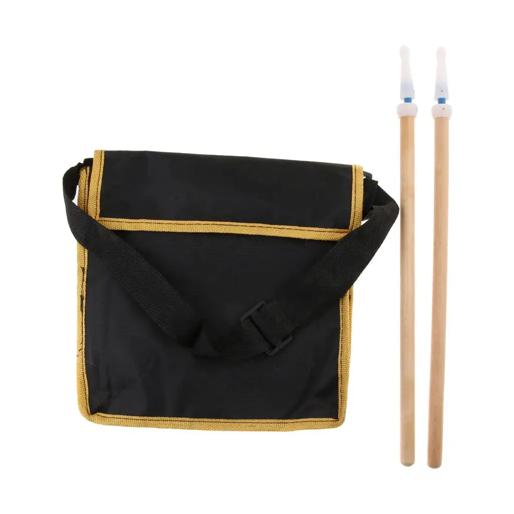 8inch Dumb Drum Practice Pad Set with Drumsticks Carrying Bag for Beginner Kids Music Lovers Gift