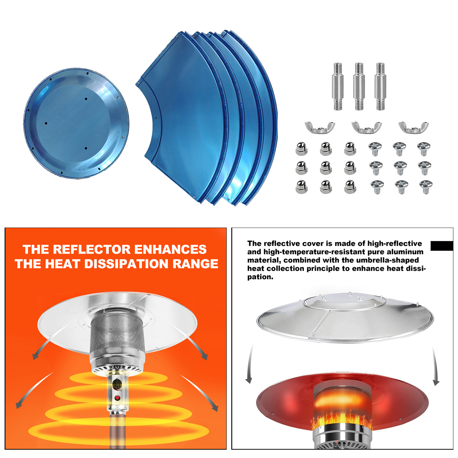 Patio Heater Reflectors Shield Heat Natural Gas Propane Outdoor High Temperature Resistant Cloth