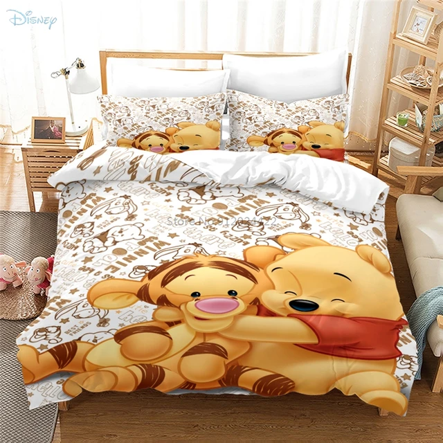 New Brand Mickey Mouse Bedding Set Disney Winnie The Pooh Cartoon Duvet  Cover Set Bed Sheet Pillowcase Twin Full Queen King Size - AliExpress