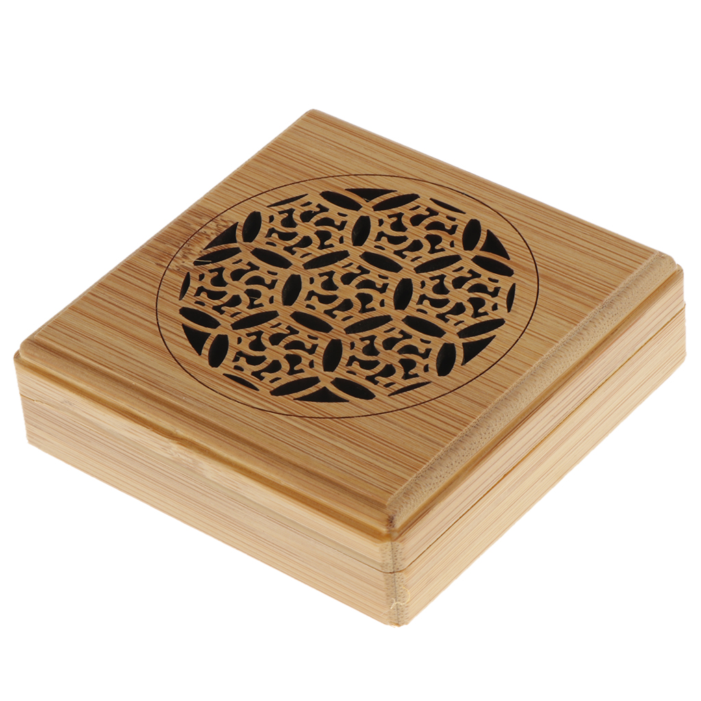 Bamboo Incense Coil Burner Holder within 4 Hours Multi Vintage Patterns Cracked Ice, Wheel, Flower, the Eight Trigrams