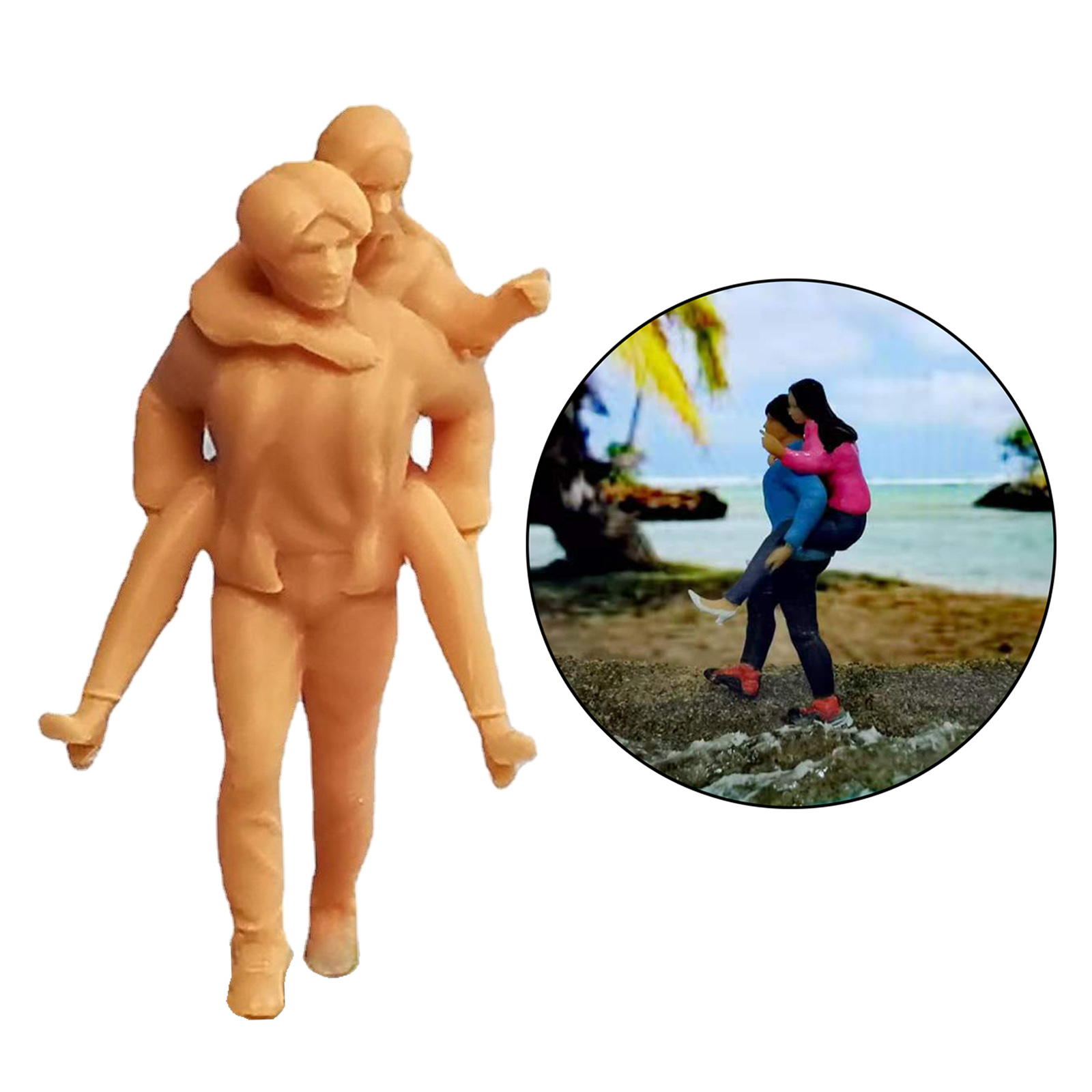 1:64 Unpainted Couple Doll Model Figure Young Lovers Couple Toy Decor Accs