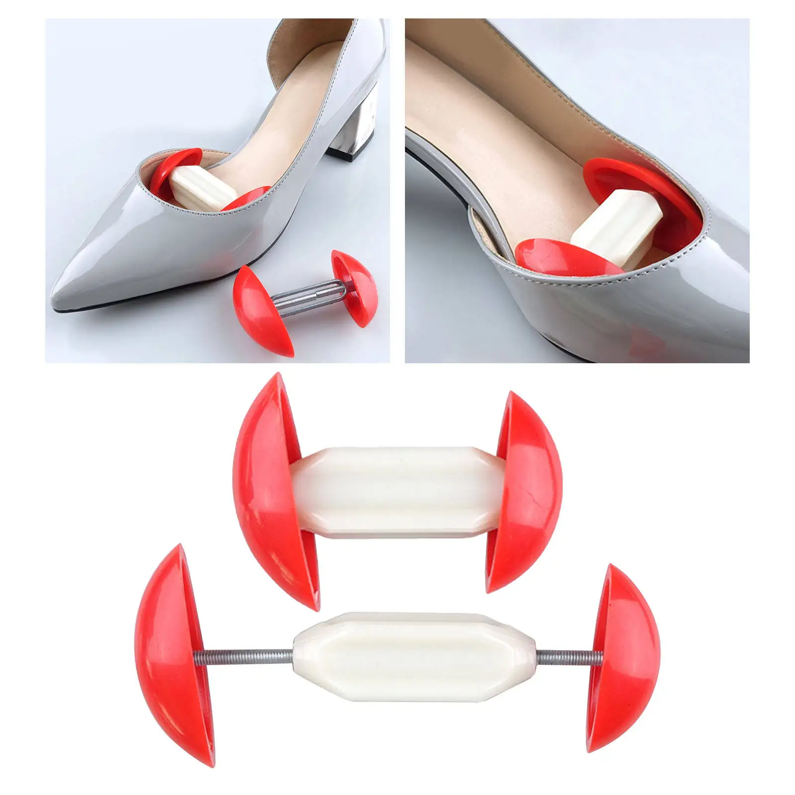 2 Pieces Shoe Stretcher Plastic Simple Adjustable Mini Shoes Trees for High Heels Boots