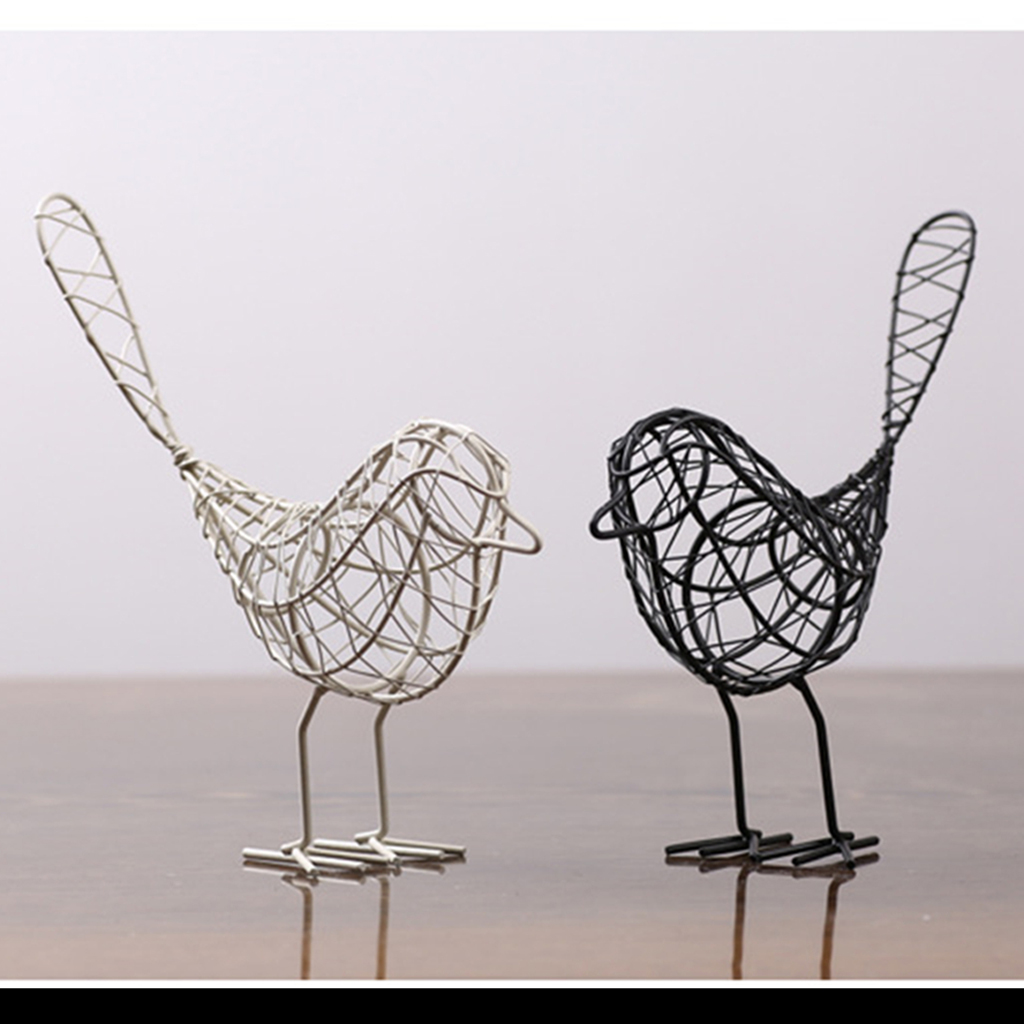Modern Iron Bird Ornament Metal Craft Table Home Office Decor