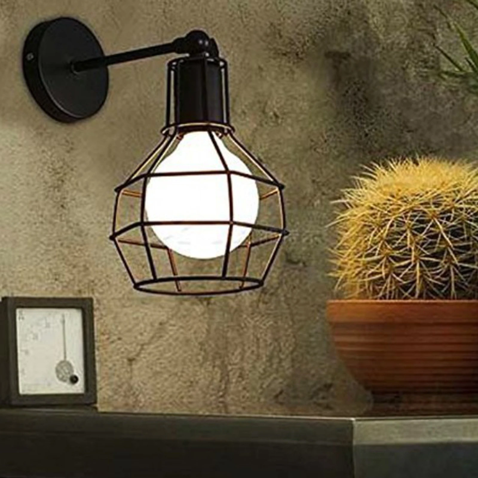 Vintage Style Retro Industrial Loft Iron Ceiling Cage Light Pendant Lamp Shade for Home Bedroom Living Room Decor