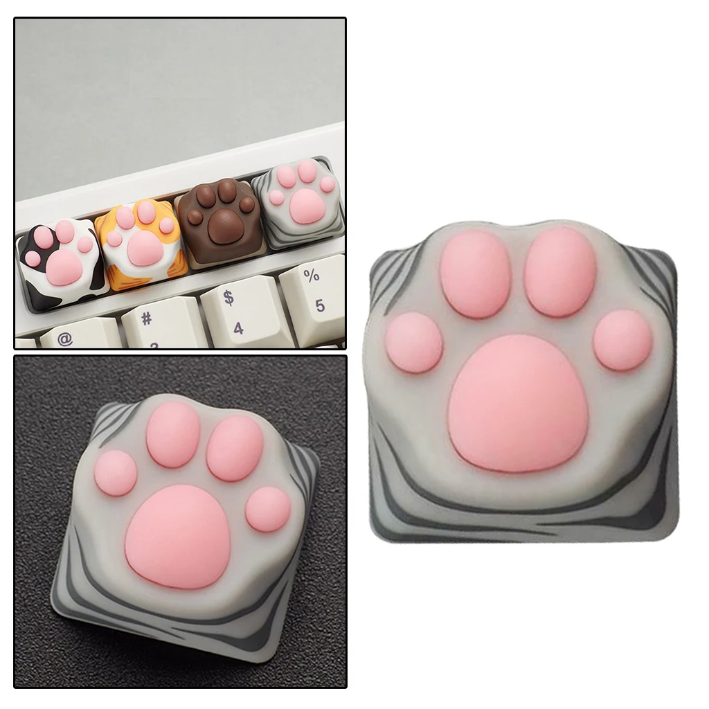 ABS Silicone Cat Paw Mechanical Keyboard Keycap Pad for Cherry MX, Durable Premium