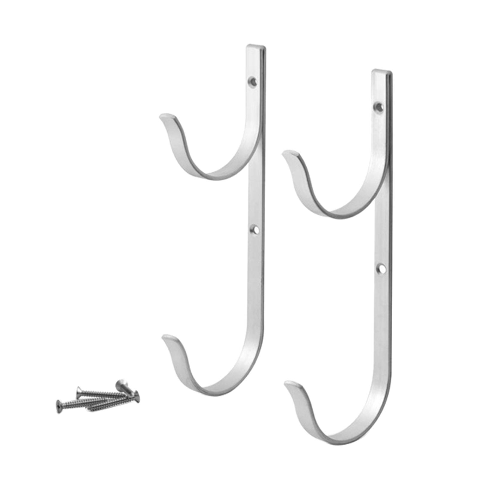 Pool Pole Hanger 2pcs Silver Aluminium Holder Set Swimming Pool Aluminum Pole Hanger Hook for Telescoping Poles