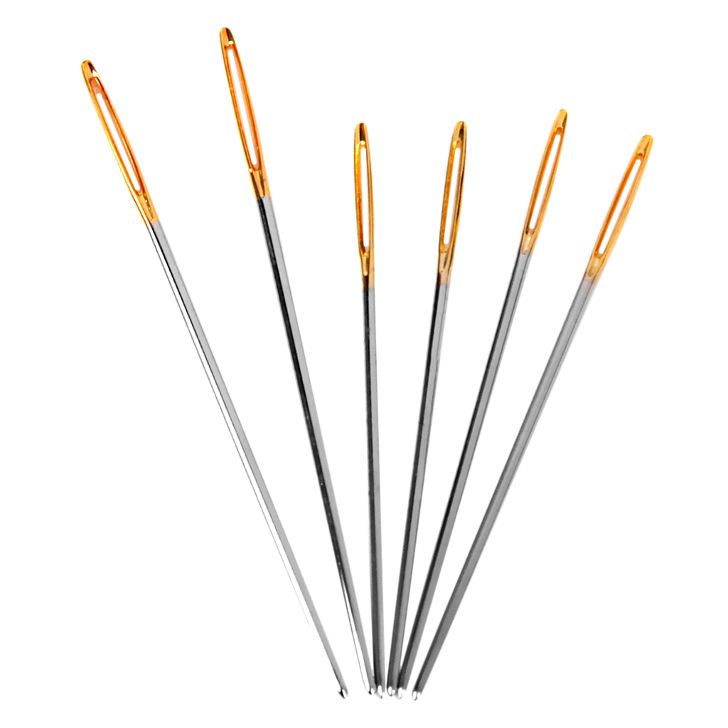 6pcs Gold Eye Large Eye Needles Embroidery Tapestry Hand Sewing Needle