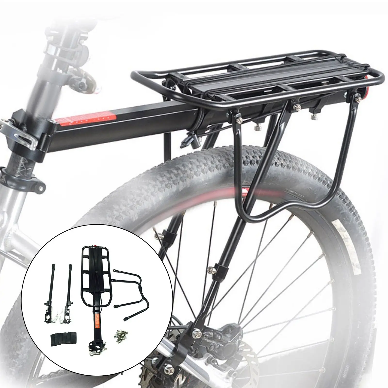 24-29 inch Bicycle Carrier Bike Luggage Cargo Rear Rack Aluminum Alloy Shelf Holder Stand Support Easy to Install