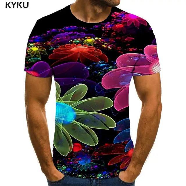 KYKU Flower T shirt Men Leaf T-shirts 3d Harajuku Tshirts Casual Colorful  Funny T shirts Gothic Tshirt Printed Short Sleeve - AliExpress
