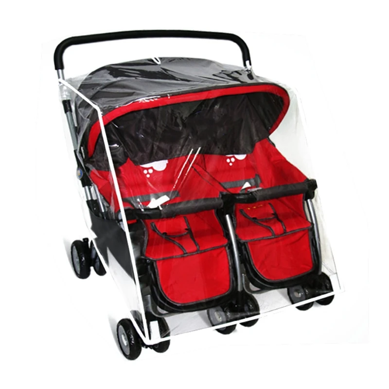 Universal Stroller Raincover Twins Strollers Double Tandem Baby Stroller PVC for 