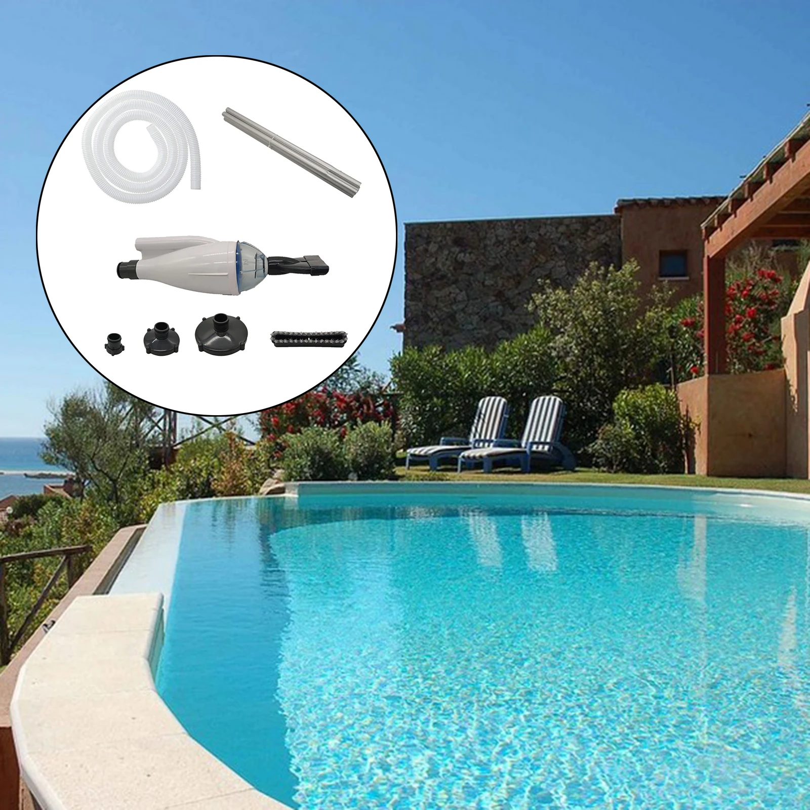 Hand Held Jet Vacuum Cleaner for Home Pools with 5M Hose Spa & Hot Tub Suction Vacuum Cleaner