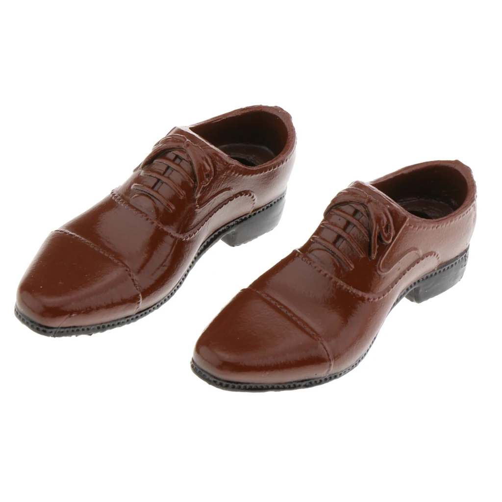 Dolls Men Shoes PU Leather Shoes Lace-up Shoes For 1/6 Dolls Accessories
