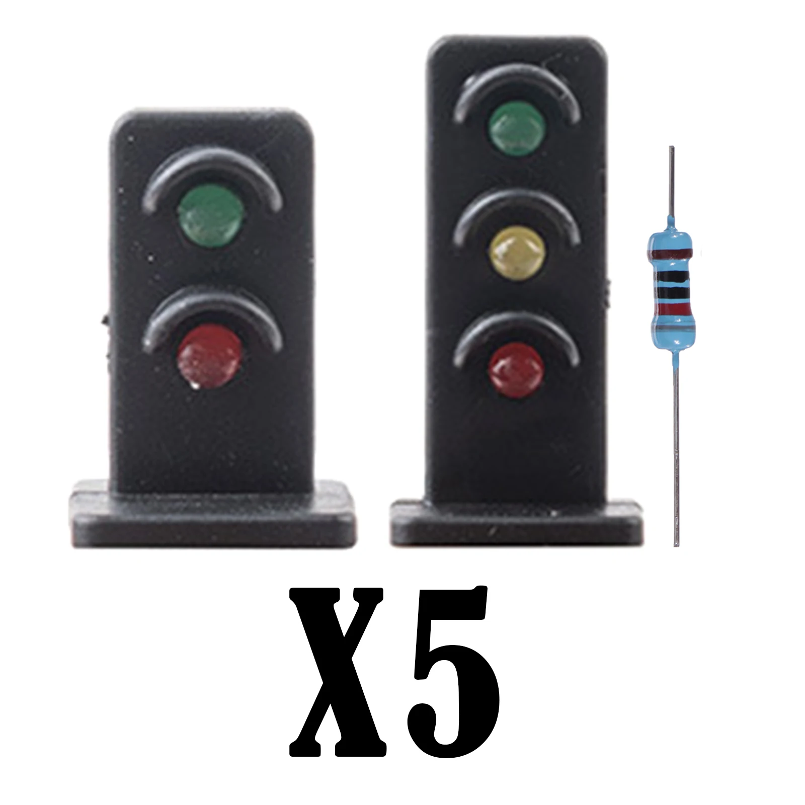 Pack of 5 Diorama 1:87 HO Scale Traffic Light Lamp Miniature Sand Table Micro Landscape Building Railway Model Scenery Supplies