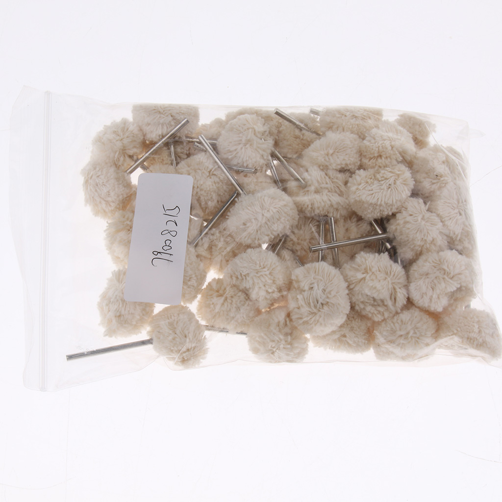 50PCS Wool Polishing Buffing Brush Wheel Drill Bits 2.35mm Rotary Tool, Suitable for smaller areas