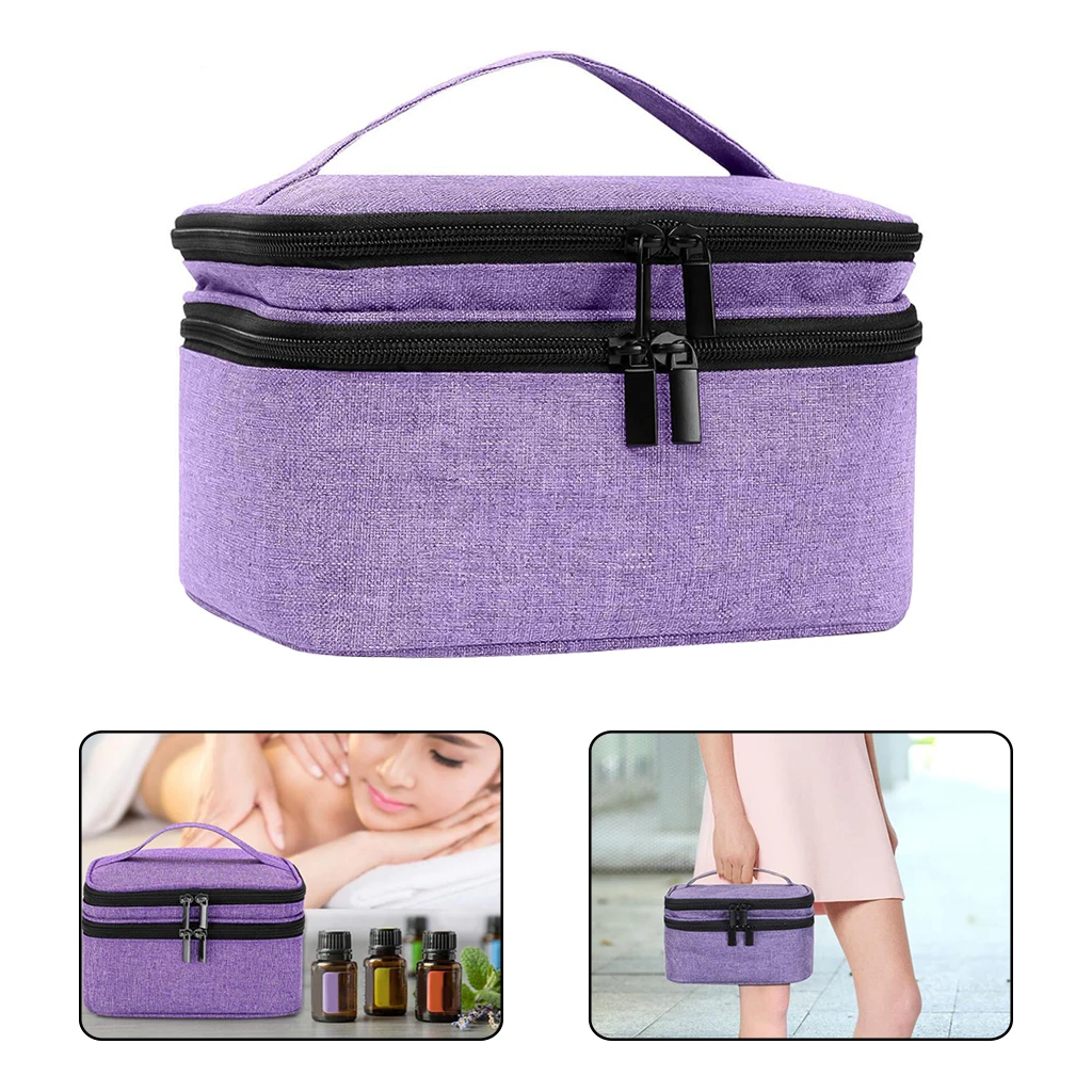 Essential Oil Carrying Case, Holds 30 Bottles (5ml-15ml Bottles), Double-Layer Organizer for Essential Oil and Accessories