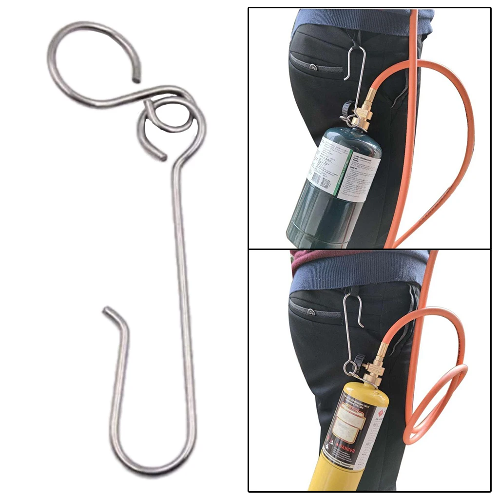 Stainless Steel Welding Gas Bottle Belt Hook Hand MAPP Propane Bottle Clip