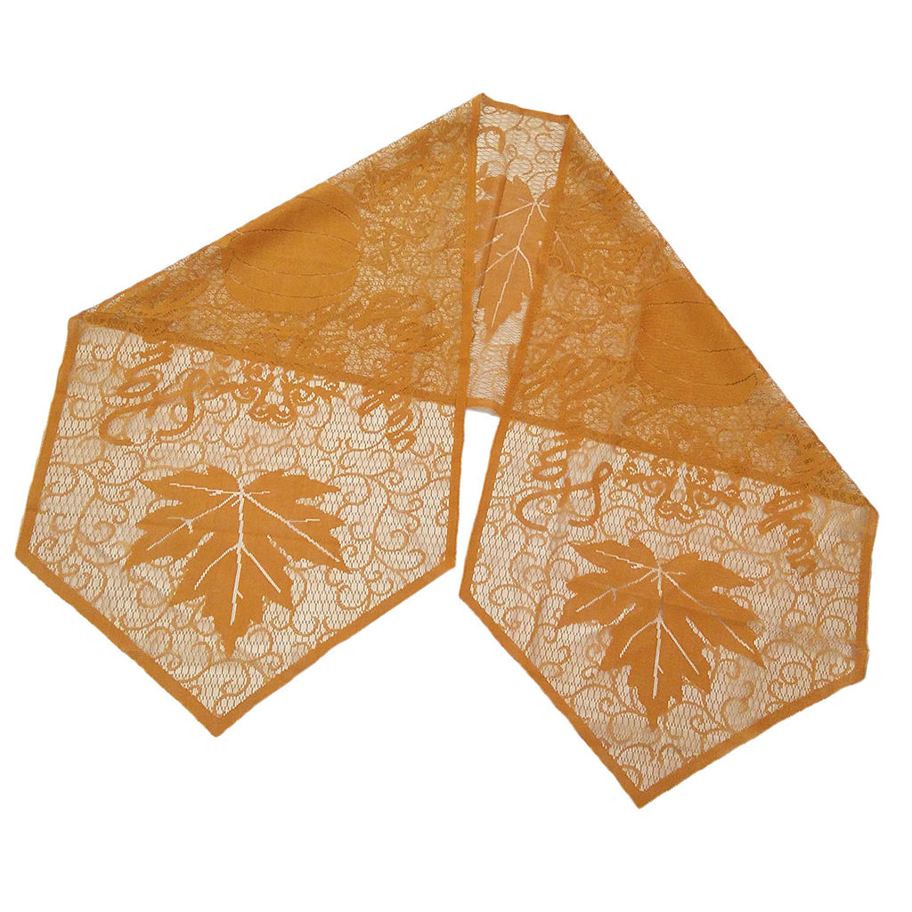 20 x 80 inch Lace Table Runner Tablecloth Fall Autumn Thanksgiving Day Party Venue Decor