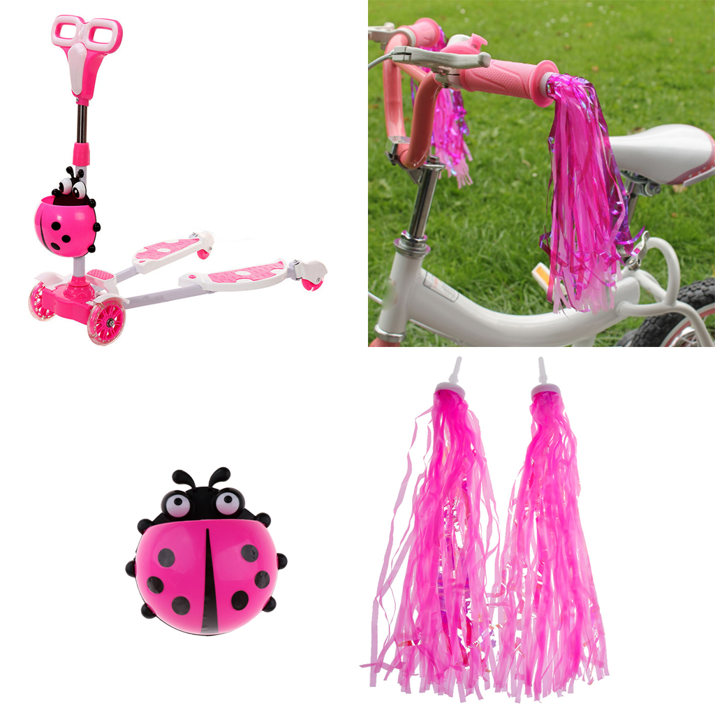 Bicycle Plastic Bag Kids Children Bike Scooter Front Basket with Handle Tassels for Boys Girls Gifts Cycling Accessories