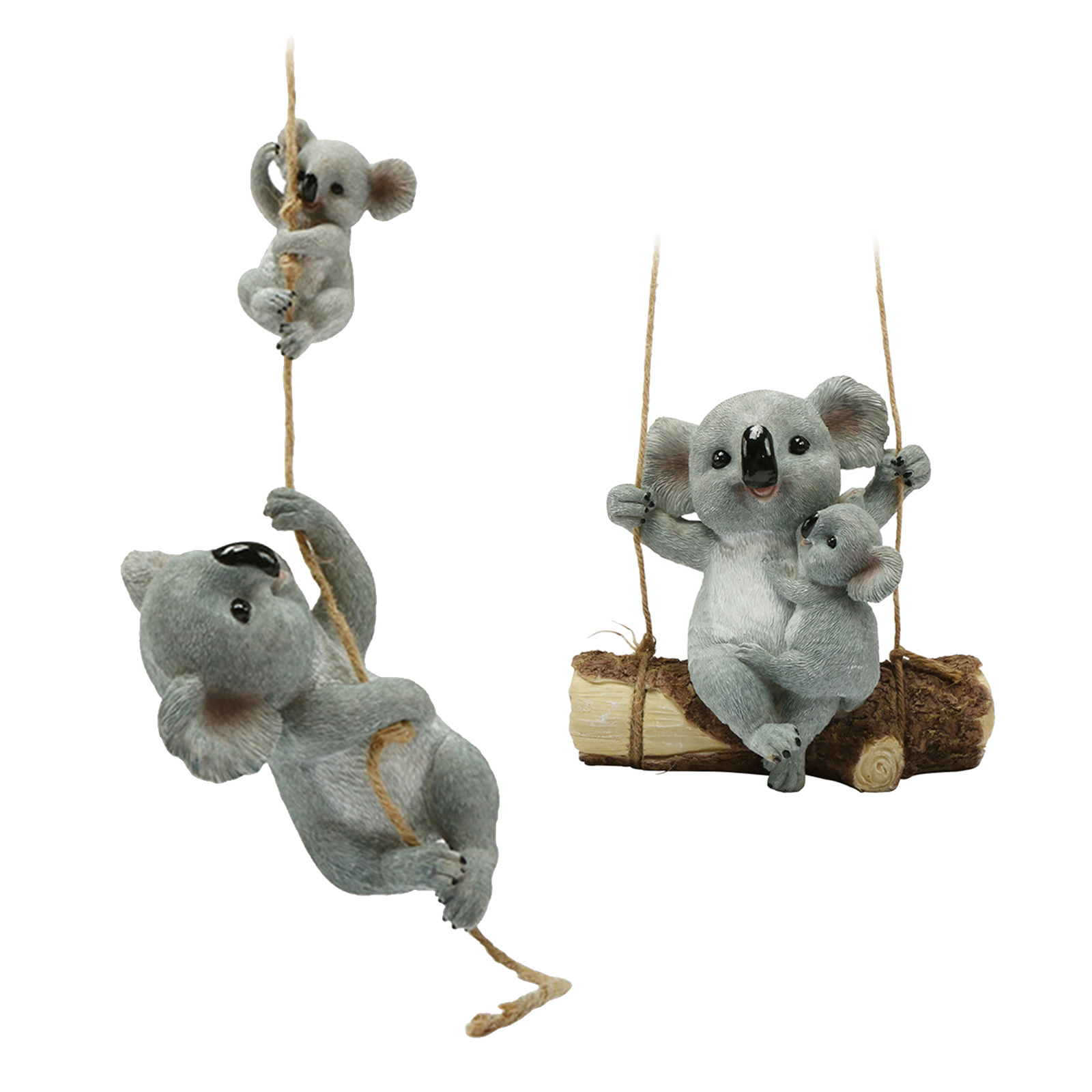 Resin Koala Animal Figurines Outdoor Fairy Garden Figurine Yard Hanging Ornament Decoration Statue Sculptture Kid Gifts