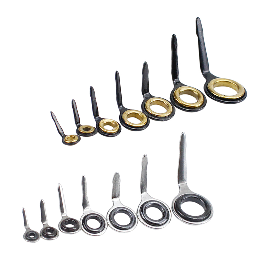 14 Piece Single Leg Fishing Rod Ring Eye Guide Set Rod Repair Building Fishing Accessories Mixed Sizes 3# 4# 5# 6# 7# 8# 10#