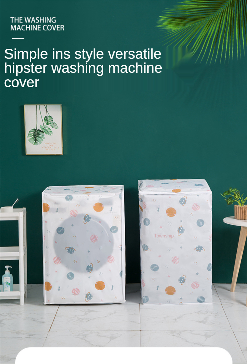 Description Picture 3 of itemPEVA Sunscreen Dust Proof Cover Washing Machine Cover Waterproof Case Washing Machine Protective Dust Jacket Front Top Open 2024