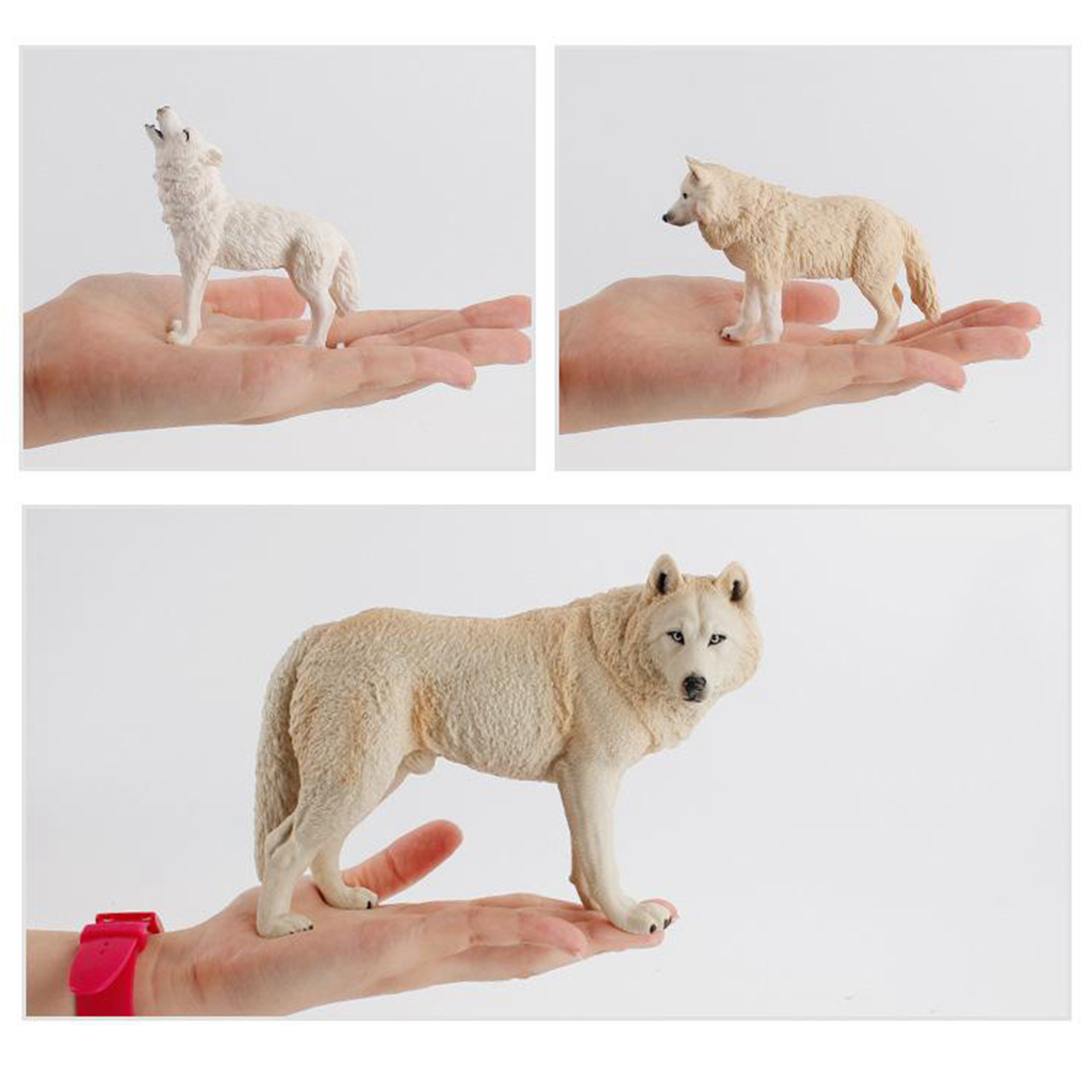 Plastic Wolf Figures Free Standing Ornament Figurine Realistic Wild Animals