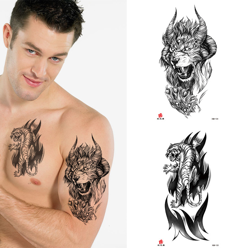 Best of Animal Tiger DragonTemporary Tattoos Fox Wolf Eagle Fake Tatto Sticker Owl Flower Tatoo Body Armbands Men Tatuajes Temporales Reviews & Tips