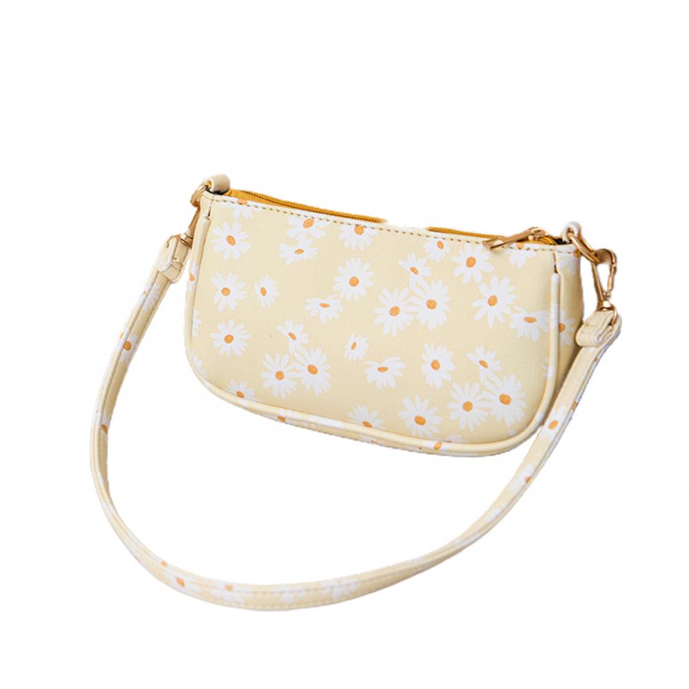 Mulher marguerite impresso bolsa de ombro bolsa