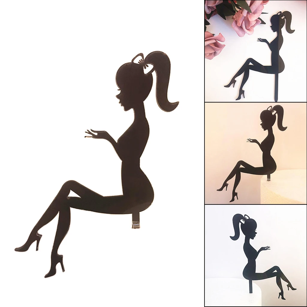 High Heels Lady Girl Acrylic Cake Topper Weddding Cake Decorations Birthday Cupcake Topper Party Supplies