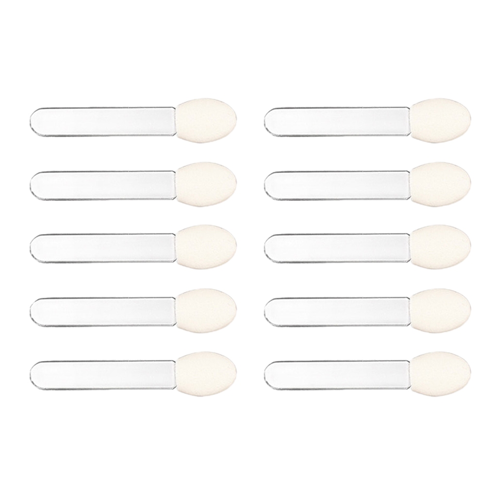 Set of 10 PCS Disposable Eyeshadow Brushes, Sponge Tipped Oval Makeup Tool, One