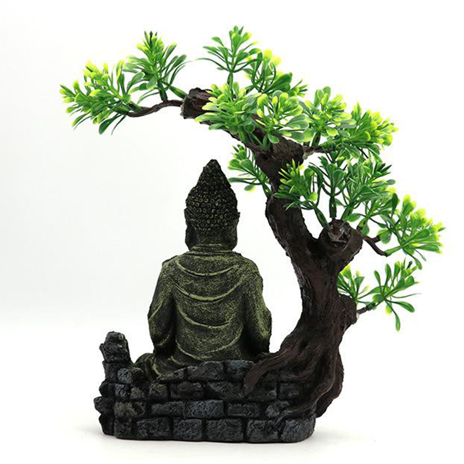Carved Zen Buddha Figurine Aquarium Hiding Fish Tank Home Desktop Ornaments
