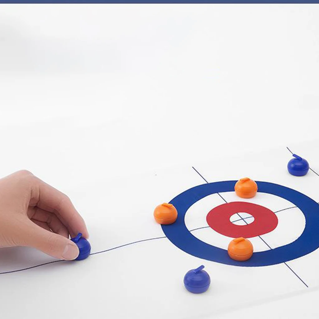 Tabletop Curling Game for Kids, Adults & Family Fun Indoor Sports Game for Everyone. Come with 8 Tabletop Curling Stones