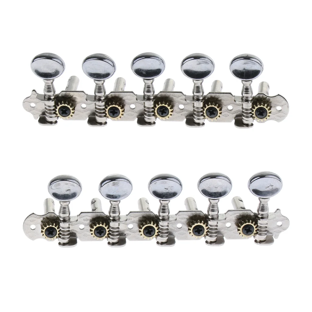 1 Set Metal 5R5L Tuning Pegs Tuners for 10 String Guitar/Mandolin Musical Instrument Parts