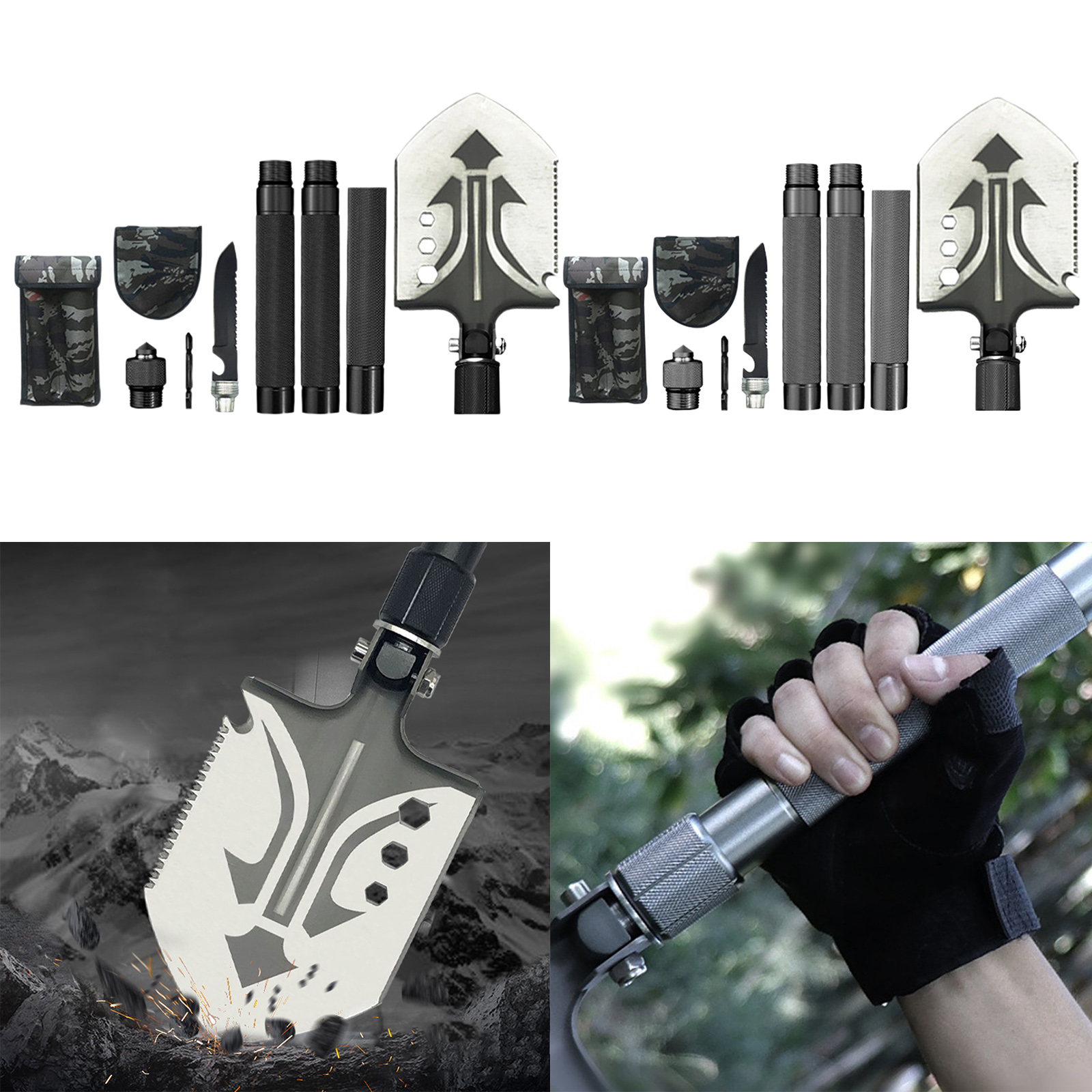 Tactical Camping Multifunction Snow Shovel Outdoor Survival Folding ToolS