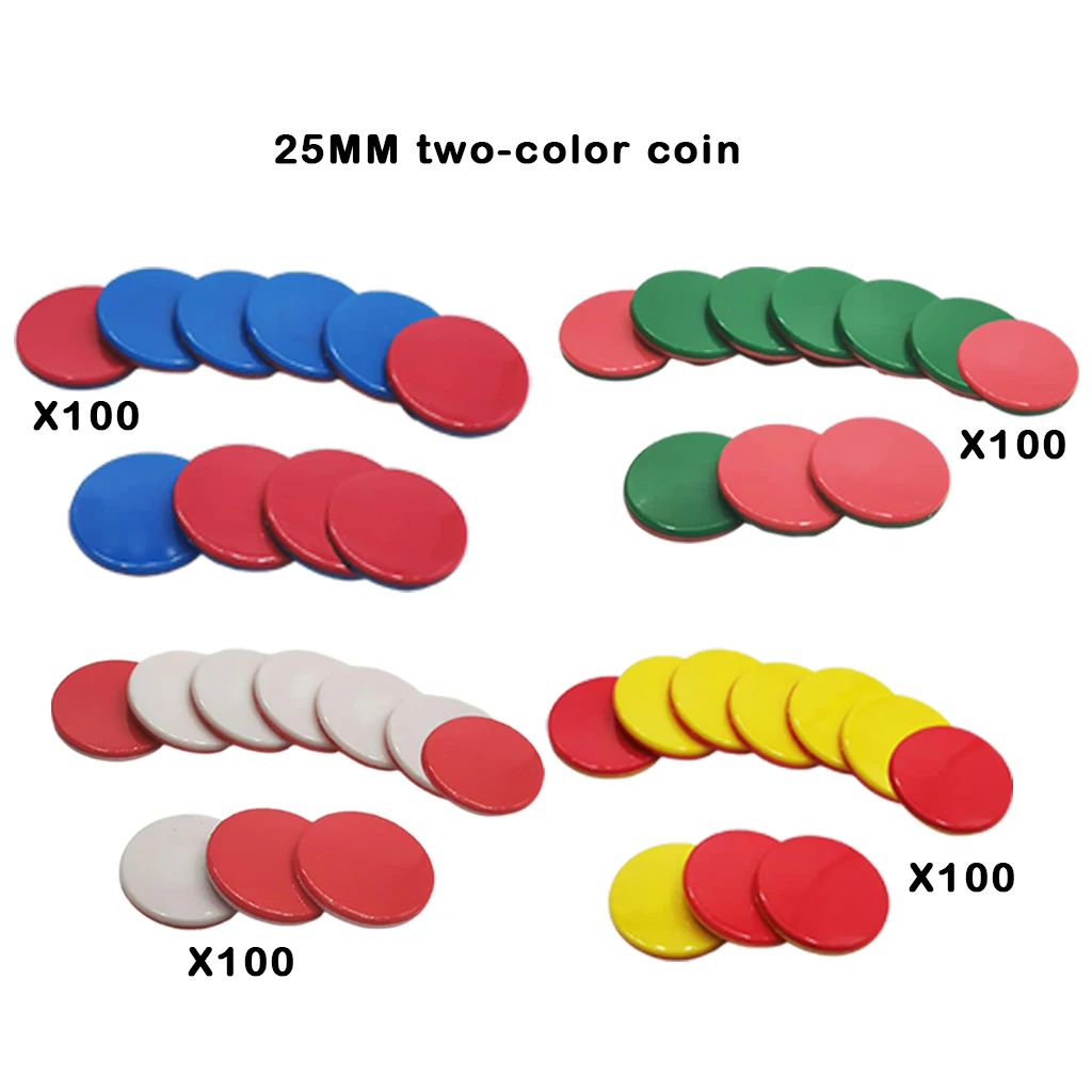 100Pack Two-Color Counters for Kids Early Math Learners, Educational Counting, Grouping, and Bingo Chips, Homeschool Supplies