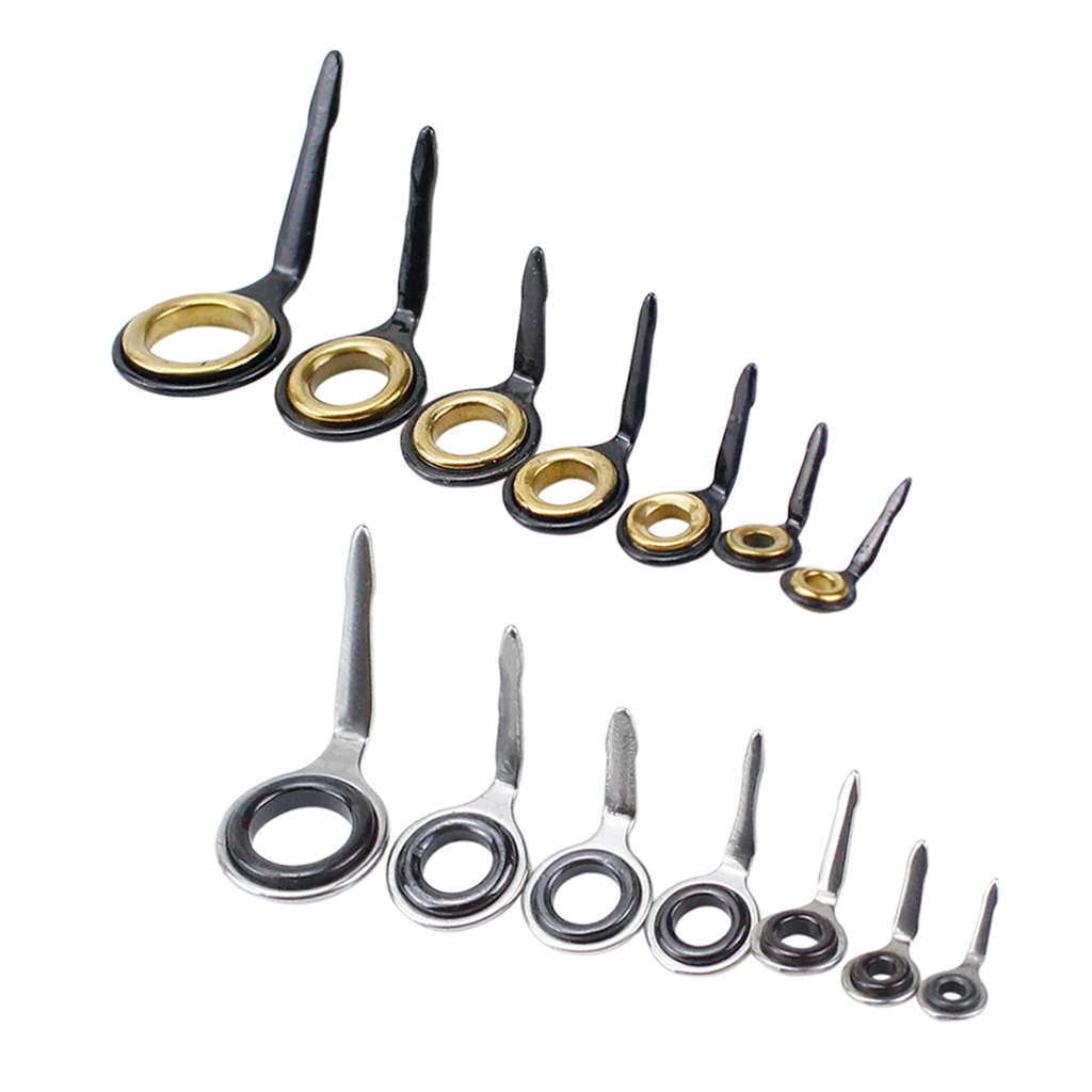 14 Piece Single Leg Fishing Rod Ring Eye Guide Set Rod Repair Building Fishing Accessories Mixed Sizes 3# 4# 5# 6# 7# 8# 10#